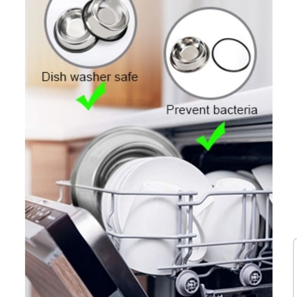 LEACOOLKEY Stainless Steel 2 Pack Dog/Cat Bowls New With Tags  Sz. Sall - Picture 13 of 16